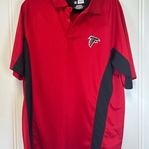 NFL Team Apparel Red and Black Polo Shirt Atlanta Falcons size Large mens